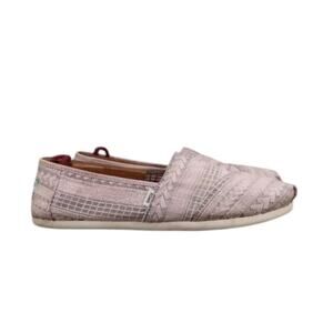 Toms Shoes Womens 8 Flats Casual Fashion Venice Lilac Arrow Embroidered Mesh